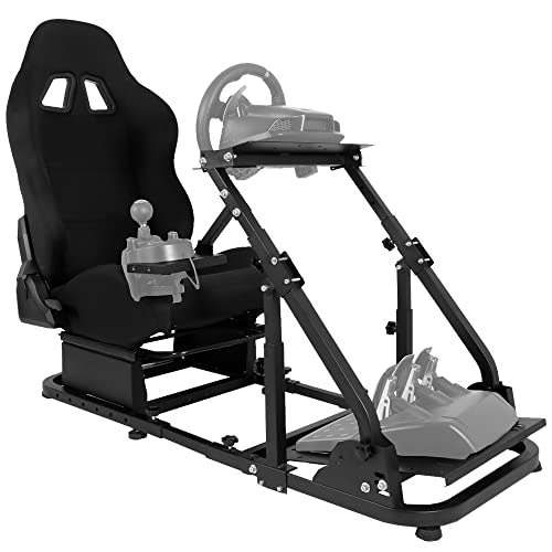 Supllueer Racing Steering Wheel Stand with Black Seat fit Logitech G25