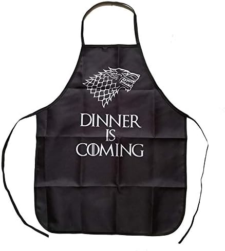 Ecolorworld Stark Direwolf Dinner is Coming Apron BBQ Cleaning Cooking Kitchen Apron Baking Accessories Fans Gift
