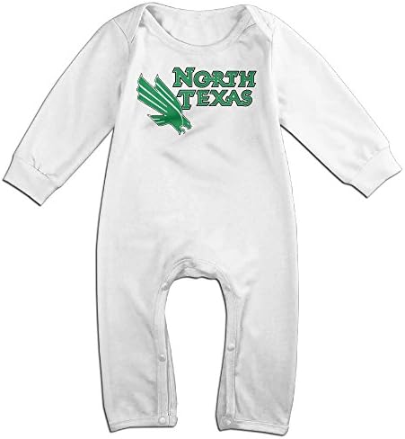 Duola North Texaz Mean Green Football For 6-24 Months Boys&amp;Girls Fashion Romper White Size 12 Months