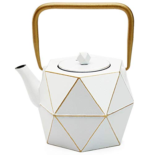 Toptier Cast Iron Teapot, Stovetop Safe Japanese Cast Iron Tea Kettle