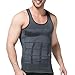 JIAO MIAO Mens Slimming Waist Body Shaper Vest Shirt,T107Gery-XXL
