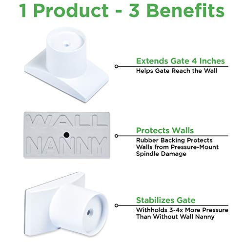 Wall Nanny Extender 4 Inch Baby Gate Extension Guard (Made in USA) Extends Pressure Mounted