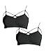 NIKIBIKI Women Seamless Criss Cross Bralette, Made in U.S.A, One Size (Pack of 2: Black, Black)