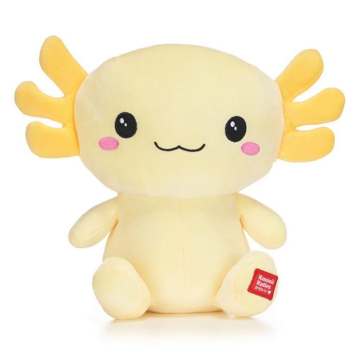UKToyworld Kawaii Kuties 10 Inch Axolotl Pastel Yellow Salamander Soft Toy 25cm Plush