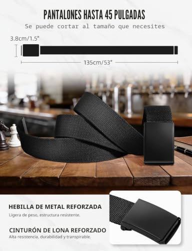 LXMY Men's Belt, Work Belt, Adjustable Canvas Fabric Belt, Unisex for Men and Women, Fits Any Occasion