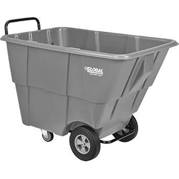 Deluxe Gray Plastic Tilt Truck 1/2 Cubic Yard Capacity 750 Lb. Capacity, 46-1/2