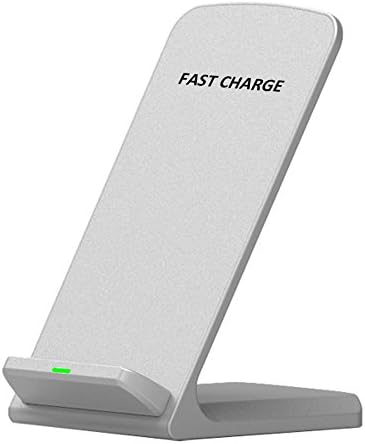 QI Wireless Charger,MUJAY Fast Wireless Charging Pad Samsung Galaxy S6 S7 Edge 5 Fast Wireless QI Charger Stand For All QI-Enabled Devices (Silver)