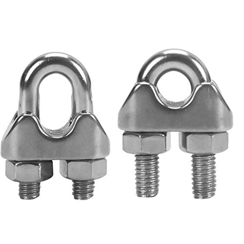 Accessbuy M6 1/4 Inch 304 Stainless Steel Wire Rope Cable Clip Clamp