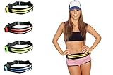Swift-n-Snug Running Belt - Runners LED Waist Pack/Pouch for Exercise - Comfortable Higher Quality Fit - Adjustable Fanny Pack with Full Storage for iPhone 6s/6/6 Plus, Samsung Galaxy, Smartphones