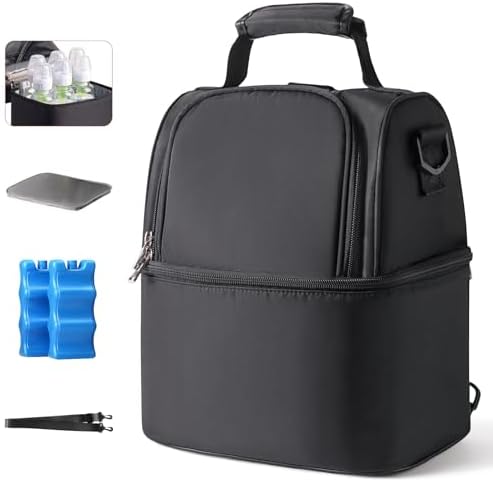 NCVI Breastmilk Cooler Bag with Ice Pack, Insulated Lunch Bag for
