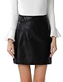 GUANYY Women's Faux Leather Vintage High Waist Classic Slim Mini Pencil Skirt