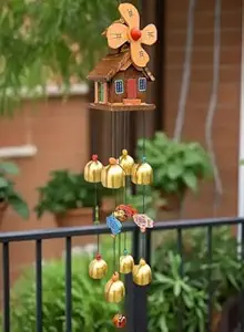 VIKACRAFT Wind Chimes for Balcony, Home Decoration Wind Chain/Chimes for Home Positive Energy Wood Coper Fengi Shui Hanging Decorative Items for Living Room and Bedroom