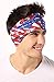 American US Flag Bandana Headband - Show Your American Pride - Perfect All Year & July 4th, Memorial Day, Veterans Day. Wear it Celebrating, BBQing, Hiking, Camping, Fishing, Running, Biking. UPF 30