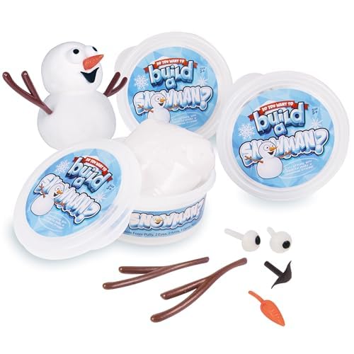 Kangaroo Build a Snowman Kit Snowballs Toys for Kids - Snow Play Winter Toys Christmas Crafts for Kids - Snowman Clay Craft Kit Toddlers Stocking Stuffers
