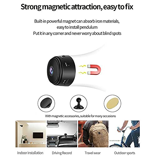 Mini Spy Camera Wireless Hidden WiFi Cameras 1080P HD Nanny Cam 90°Wide