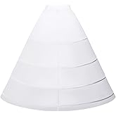 Gvhntk Women's 4-Hoop Petticoat Crinoline Underskirt for Women Under Dress Petticoat Skirt for Wedding Ball Gown Tulle Slips