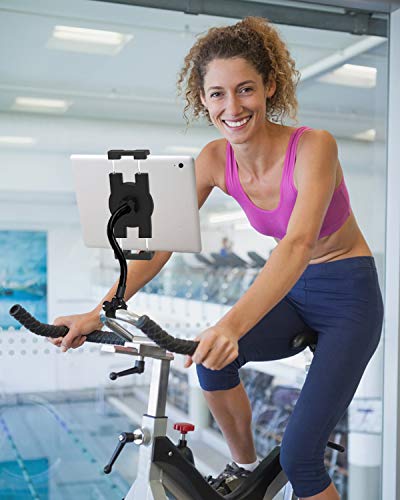 woleyi Spinning Bike Tablet Holder, Bicycle Exercise Bike Treadmill Goose Neck Tablet Holder for iPad Pro 12.9, 10.5, 9.7, iPad Air, iPad Mini, Samsung Tab, iPhone 4-13 Inch Smartphone Tablets