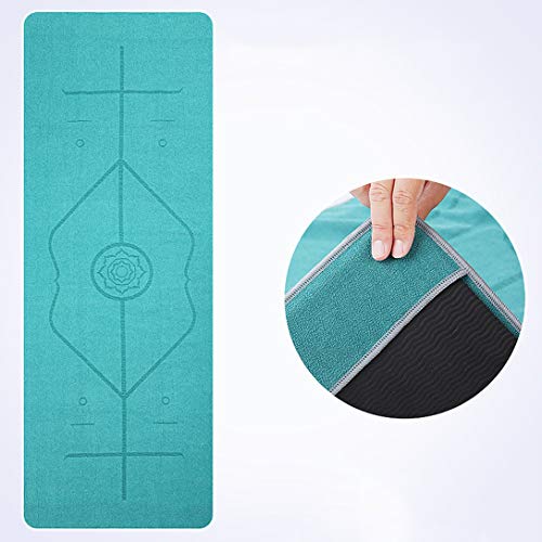 Non-Slip-Yoga-Towel-Hot-Yoga-Towel-Microfiber-Good-as-Anti-Slip-Yoga-Towel-Bikram-Yoga-Towel-Yoga-Mat-Cover-Moisture-Absorbing-Body-Alignment-System-with-Carrying-Bag-183-x-63cm