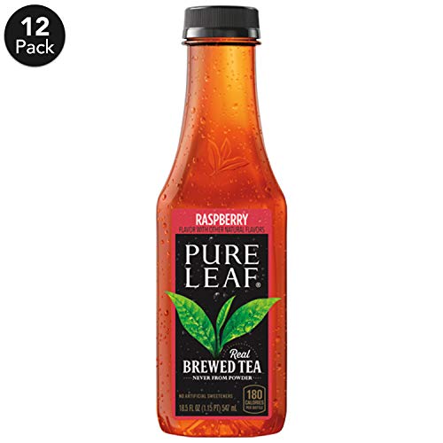 Pure Leaf, Iced Tea, Raspberry, Sweetened, Real Brewed Black Tea, 18.5 fl oz. bottles (12 Pack)