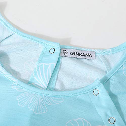 GINKANA Maternity Labor Delivery Gown Hospital Nightgown Nursing Nightdress with Matching Pillowcase - Thumbnail 5