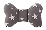 Head & Neck Support Baby Pillow Organic Cotton, Protection for Newborn Shaken Syndrome, Best Headrest for Car Seats, Strollers for Infants, Babies & Toddlers (StarDream Gray)