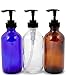Vivaplex, 6, Large, 8 oz, Empty, Assorted Colors, Glass Bottles with Black Lotion Pumps …