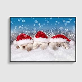 Framed Canvas Home Artwork Decoration Merry Christmas Canvas Wall Art for Living Room, Bedroom - 16x24 inches