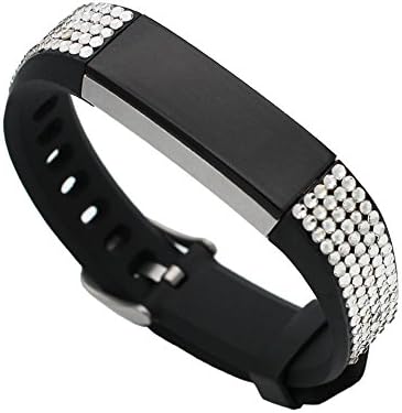 EPYSN Replacement Bands Compatible Fitbit Alta/Alta HR,Bling Silver Rhinestone Accessories Dressy Bracelet Band Wristband Women