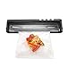 Food Vacuum Sealer by NEXT-SHINE| Automatic Vacuum Air Sealing System 110W Working Power with Starter Kits (Including 10pcs Food Preservation Bags, Canister Hose and Battery Cable) Black