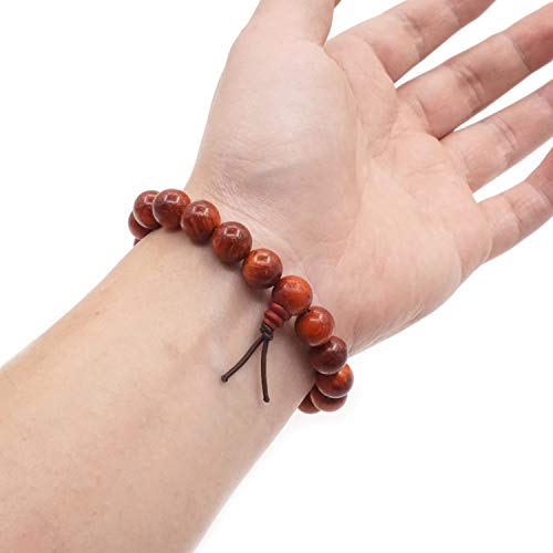 Sandalwood Bead Bracelet Tibetan Buddhist Buddha Meditation Men Elastic Bracelet 10 mm Mala Prayer Beads