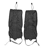 1 Pair Jet Black Unisex Double Sealed Velcro Zippered Closure TPU Strap Waterproof 400D Nylon Cloth Leg Gaiters Leggings Cover for Biking Boating Fishing Skiing Snowboarding Hiking Climbing Hunting