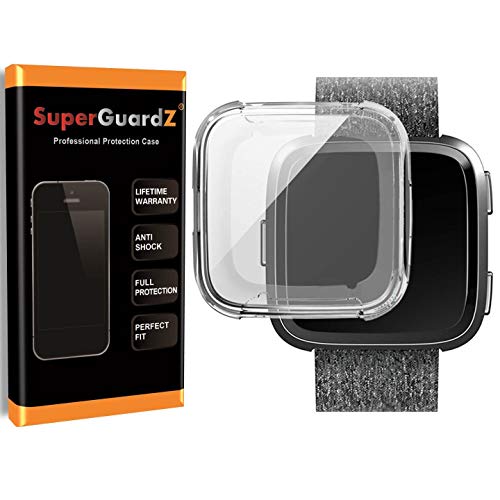 for Fitbit Versa Case, SuperGuardZ Heavy Duty Slim Shockproof Protective Cover Armor + 2 Stylus Pen