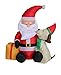 5 Foot Long Christmas Inflatable Santa Claus and Dog Christmas Inflatable | Yard Decoration Christmas Inflatables