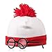 Wheres Waldo Hat and Glasses -Great for Harry Potter Glasses w/Wheres Waldo Costume Beanie -Waldo Glasses w/White & Red Beanie Hat -Pom Pom Beanie & Circle Glasses for Men - Wheres Waldo Accessories