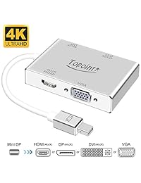 Miniadaptador DisplayPort DP Thunderbolt convertidor de puerto a HDMI, DVI y VGA Topoint 3 en 1 para Apple MacBook, iMac, Mac Air y Mac Pro
