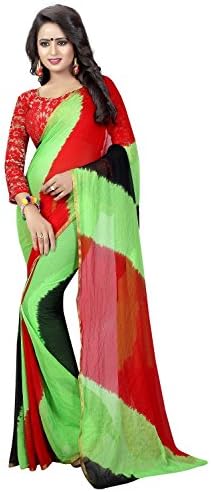 LUXILICA Printed Chiffon Saree