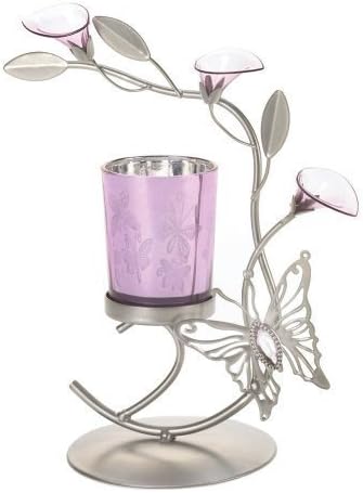 Koehler Home Décor Purple Butterfly Candleholder
