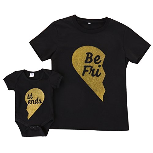 Mom And Baby Parent Child Best Friend Printed Shirt Romper