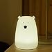 Moogi Color Changing Night Light Kids - Baby Night Light Bear Lamp, Rechargeable LED Nightlight, Soft Silicone White Night Ligh