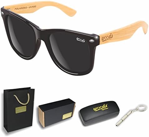Handmade Genuine Wood Bamboo Polarized Sunglasses / Men / Women (Carrying Metal Case / Full Accessories / Flexible Temples / UV400 / UVB)