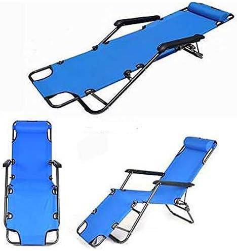 Tenozek Folding Beach Lounge Chair, Portable Outdoor Zero Gravity Chair Camping Reclining Chairs Patio Pool Beach Chaise Lawn Recliner (1 Piece, Blue)