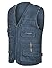 Gihuo Men's Fishing Vest Casual Utility Travel Safari Cargo Outdoor Work Photo Fly Vest Jacket with Multi Pockets