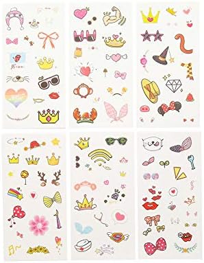 Qinlee Sticker Handmade Transparent Cartoon Log Scrapbook Scrap Small Booking Decoration Girl DIY Stationery Notebook Pen Bag Decorative Sticker (Girls)