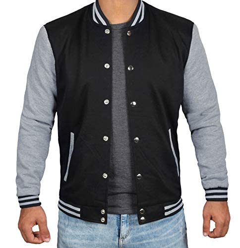 Black and Grey Mens Varsity Jackets | M
