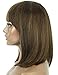 Beauart 12” 100% Remy Human Hair Short Bob Wigs for Women Straight Hair Brown Highlights Bob Wigs with Hair Bangs,Trendy and Natural Looking Everyday Wear Wigs