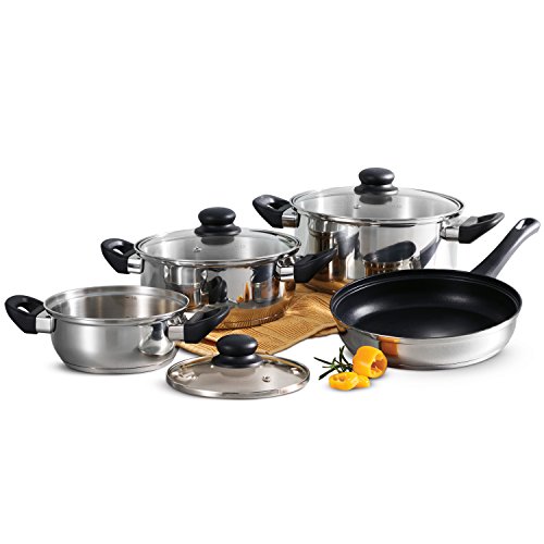 Tramontina Primaware 80117/585DS Stainless Steel Induction-Ready Tri-Ply Base 7-Piece Cookware Set