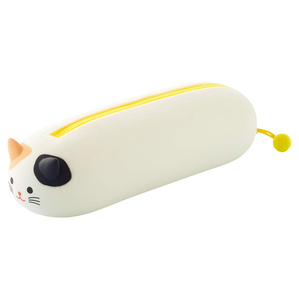 LIHITLAB PuniLabo Zipper Pen Case/Pouch, Horizontal, 2.5" x 7.9", Calico Cat (A7781-7) — image 1