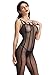 Beluring Womens Sheer Open Crotch Striped Fishnet Full Bodystocking