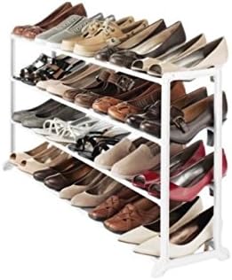 Whitmor 20 Pair 4 tier shoe racks for closets, White
