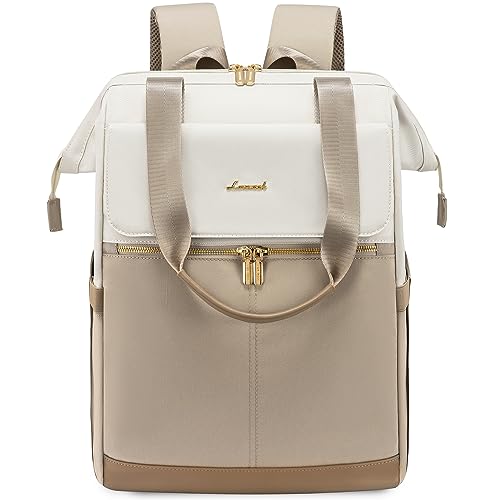 LOVEVOOK Women's Large Laptop Backpack with Laptop Compartment 17 Inch Travel Backpack Women's Waterproof Large Handbag Backpack Travel School Bag Modern Business Hand Luggage for Travel Holiday Office